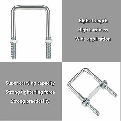U-Boulons Carré Boulons En U, 70 X 110 Mm U-Bolts En Acier Inox, U-Boulon M8 Avec éCrou Plaque De Cadre Et Rondelle, M8 Boulon En U Pour Fixation De Planches Et De Tuyaux (70 X 110 Mm) 5 U-Boulons Carré Boulons En U, 70 X 110 Mm U-Bolts En Acier Inox, U-Boulon M8 Avec éCrou Plaque De Cadre Et Rondelle, M8 Boulon En U Pour Fixation De Planches Et De Tuyaux (70 X 110 Mm) – Image 3