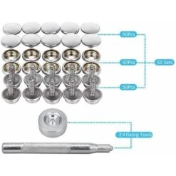 Kit De 150 Boutons-pression En Toile Marine Avec Vis En Métal Pour Bateau, Douille De 9,5 Mm Avec 2 Outils De Réglage Pour Housse De Bateau, Meubles -Fischer Boutique 100266647 4