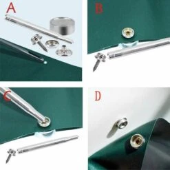 Kit De 150 Boutons-pression En Toile Marine Avec Vis En Métal Pour Bateau, Douille De 9,5 Mm Avec 2 Outils De Réglage Pour Housse De Bateau, Meubles -Fischer Boutique 100266647 5