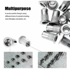 100 Pièces M6 écrou à Rivet Fileté à Tête Plate,écrous à Riveter Fileter En Acier Inoxydable,assortiment Inserts Filetés Pour Mental Plastique ( 15 Mm) -Fischer Boutique 100341853 5
