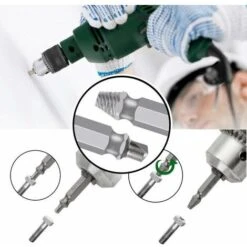 Extracteur à Vis à Tête Double,Endommagé Vis Extracteur Et Retirer Kit H.S.S.1＃/2＃/3＃/4＃0＃-(5Pcs) -Fischer Boutique 100343516 4