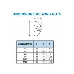 M8 Écrous à Oreilles Papillon (Paquet De 25) Zingué Pour Aux Boulons Et Fixations - Attaches A Toute Epreuve Norme Certifiée ISO965 DIN315 M8 (19mm X 38mm) -Fischer Boutique 100345386 4