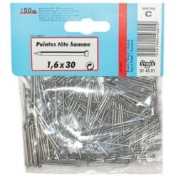 VYNEX - Pointe Tête Homme - Acier Brut - 2.2x50 Mm