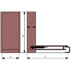 Mécanisme De Lit Abattant Vertical - A : 2090 Mm - C : 2135 Mm - Charge Maxi : 40 Kg - D : 960 Mm - Largeur Du Sommier : 900 Mm - Longueur Du Sommier : 1900 Mm - PARDO -Fischer Boutique 14120053 3