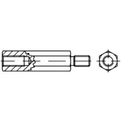 Boulons D'espacement Hexagonaux TOOLCRAFT 149948 En Acier Zingué Galvanisé M3 Q10016