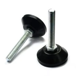 Ajile – Pied VÉRIN Réglable Fileté – Base Plastique NOIR Diamètre 40 Mm, Tige Filetée En Acier Zingué Diamètre 8 Mm (M8) De Longueur 50 Mm