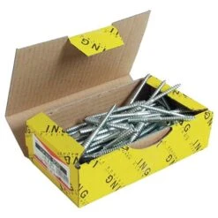 Vis De Pose De Menuiseries Bois Sur Dormant Bois, 6x80 Mm, Filet De 22 Mm, Boîte De 100 Pièces