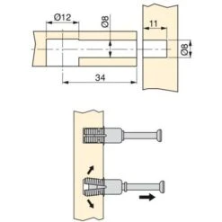 Emuca Excentrique + Goujon Expansible, D. 15 Mm, Panneau 16 Mm, Zamak Et Acier, Blanc, 20 Ut. - Talla 7 Emuca Excentrique + Goujon Expansible, D. 15 Mm, Panneau 16 Mm, Zamak Et Acier, Blanc, 20 Ut. - Talla -Fischer Boutique 23965829 3