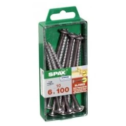 Lot De 10 Vis Acier Tęte Fraisée Bombée Torx SPAX, Diam.6 Mm X L.100 Mm
