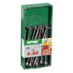 Lot De 10 Vis Acier Tęte Fraisée Bombée Torx SPAX, Diam.6 Mm X L.80 Mm