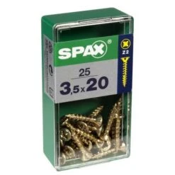 Lot De 25 Vis Acier Tęte Fraisée Pozidriv SPAX, Diam.3.5 Mm X L.20 Mm