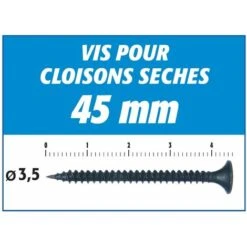 Lot De 5 X 1000 Vis Auto Perceuse Semin Pour La Fixation Des Plaques De Plâtre Sur L'ossature - Intérieur - 45 Mm X 3.5 Mm -Fischer Boutique 27130156 3