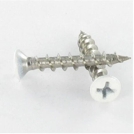 Vis PVC Inox A2 Tête Fraisée Bombée TFB Phillips 4.2X25 Laqué Blanc RAL9010 Blanc Pur Conditionnement: Unitaire 3 Vis PVC Inox A2 Tête Fraisée Bombée TFB Phillips 4.2X25 Laqué Blanc RAL9010 Blanc Pur Conditionnement: Unitaire