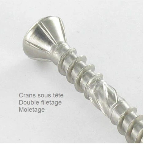 Vis Terrasse Double Filet Tête Fraisée TF TORX T25 5X60 Inox A2 T17 Conditionnement: Unitaire 7 Vis Terrasse Double Filet Tête Fraisée TF TORX T25 5X60 Inox A2 T17 Conditionnement: Unitaire – Image 5
