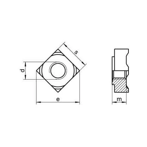 Écrou à Souder Carré M6 Inox A2 Conditionnement: Unitaire 5 Écrou à Souder Carré M6 Inox A2 Conditionnement: Unitaire – Image 3
