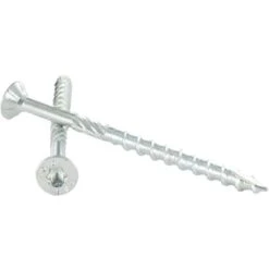 Vis Charpente Tête Fraisée TF Cranté TORX T30 6X140 Filetée Sur 70 Pointe Antifendage Cut Type 17 Acier Zingué Conditionnement: Unitaire