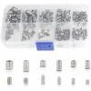 200pcs Assortiment De Vis De Réglage à Six Pans Creux - à Tête Plate, Assortiments Kit De Inoxydable Vis Sans Tête M3 M4 M5 M6 M8 Avec Boîte En PP Vis à Tête Hexagonale -Fischer Boutique 30326445 1
