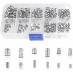 200pcs Assortiment De Vis De RĂ©glage Ă Six Pans Creux - Ă TĂȘte Plate, Assortiments Kit De Inoxydable Vis Sans TĂȘte M3 M4 M5 M6 M8 Avec BoĂźte En PP Vis Ă TĂȘte Hexagonale
