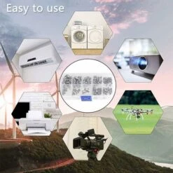 200pcs Assortiment De Vis De Réglage à Six Pans Creux - à Tête Plate, Assortiments Kit De Inoxydable Vis Sans Tête M3 M4 M5 M6 M8 Avec Boîte En PP Vis à Tête Hexagonale -Fischer Boutique 30326445 5