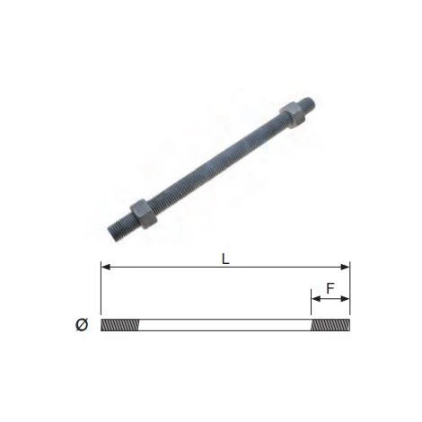 Entretoise Galva 16 X 360/60 Mm 2 écrous THEVENIN - 11160360 4 Entretoise Galva 16 X 360/60 Mm 2 écrous THEVENIN - 11160360 – Image 2