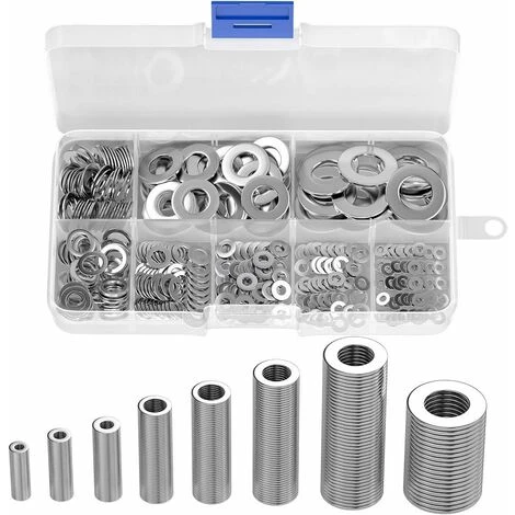 LITZEE 360 Pcs En Acier Inoxydable Plat Et Rondelles Assortiment De Lave-mains (M2 M2.5 M3 M4 M5 M6 M8 M10) 3 LITZEE 360 Pcs En Acier Inoxydable Plat Et Rondelles Assortiment De Lave-mains (M2 M2.5 M3 M4 M5 M6 M8 M10)