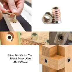 Pack De 20 Pièces M10 Écrou Hexagonal Fileté En Alliage De Zinc, Écrous D'Insert En Alliage De Zinc Assortiment (M10x25mm) 10 Pack De 20 Pièces M10 Écrou Hexagonal Fileté En Alliage De Zinc, Écrous D'Insert En Alliage De Zinc Assortiment (M10x25mm) -Fischer Boutique 32752980 4