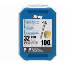 Vis Zinc KREG 32 Mm Avec Filetage Grossier - Boite De 100 Vis - SML-C125-100-INT