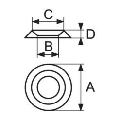 Cuvette Laiton Nickelé N° 3 D 2.0 B 4 A 12.0 C 9.0