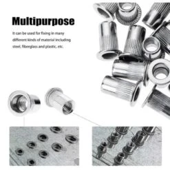 100 Pièces M6 écrou à Rivet Fileté à Tête Plate,écrous à Riveter Fileter En Acier Inoxydable,assortiment Inserts Filetés Pour Mental Plastique (12 Mm × 15 Mm) GrooFoo -Fischer Boutique 43064813 5