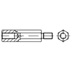 Boulons Décartement Hexagonaux TOOLCRAFT 149990 En Acier Zingué Galvanisé M5
