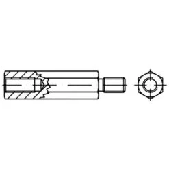Boulons Despacement Hexagonaux TOOLCRAFT 149947 En Acier Zingué Galvanisé M3
