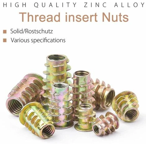 Écrous Hexagonaux M4 M5 M6 M8 M10 Avec Inserts Filetés, Alliage De Zinc Insert Fileté Hexagonale Écrous Inserts,irisfr(230PCS) 6 Écrous Hexagonaux M4 M5 M6 M8 M10 Avec Inserts Filetés, Alliage De Zinc Insert Fileté Hexagonale Écrous Inserts,irisfr(230PCS) – Image 4
