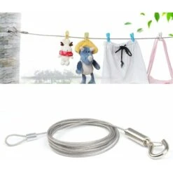 Fil De Suspension De Photos De 2 M - 1,5 Mm - Avec Boucle Et Crochet - Robuste - Réglable - En Acier Inoxydable - Pour Lampe, Miroir - Charge Maximale : 30 Kg，Starlight，2Pcs -Fischer Boutique 50942108 4