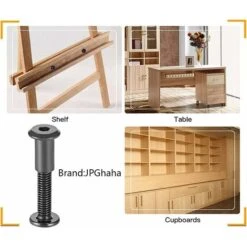 Boulons De Fixation De M6 X 35 Mm Avec Écrous Assortis Écrou De Manchon Avec La Tête Ronde De Trou Hexagonal En Acier Au Carbone Noir Convenant Aux Sac Ou Ceinture En Cuir，Starlight，Lot De 10 -Fischer Boutique 50990168 2