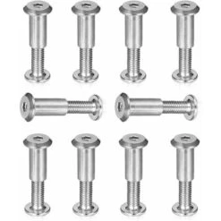 Vis De Connexion,vis De Raccordement Vis à Six Pans Creux Avec Filetage Vis D'assemblage Professionnel Douille En Acier Nickelé Meubles Vis Pour Connecter Des Meubles,M6 X 25 Mm，Starlight10pcs