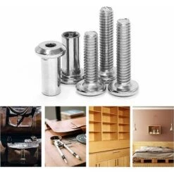 Vis De Connexion,vis De Raccordement Vis à Six Pans Creux Avec Filetage Vis D'assemblage Professionnel Douille En Acier Nickelé Meubles Vis Pour Connecter Des Meubles,M6 X 25 Mm，Starlight10pcs -Fischer Boutique 50990181 4