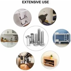 Vis De Connexion,vis De Raccordement Vis à Six Pans Creux Avec Filetage Vis D'assemblage Professionnel Douille En Acier Nickelé Meubles Vis Pour Connecter Des Meubles,M6 X 25 Mm，Starlight10pcs -Fischer Boutique 50990181 5