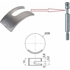 Kit De 2x Goujons D'assemblage De Lit Meuble Diamètre 8mm X Longueur 50mm 4 Trous + 2x étrier Ferrure Fourchette 38mm Acier Vis Filetage Direct -Fischer Boutique 55014395 3