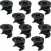 10x Raccord Boitier D'assemblage Rastex Excentrique Ø15mm Alliage Zingué Noir Panneau Meuble, épaisseur 29mm