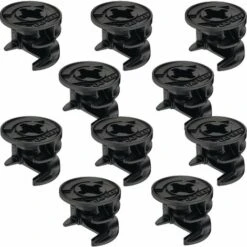 10x Raccord Boitier D'assemblage Rastex Excentrique Ø15mm Alliage Zingué Noir Panneau Meuble, épaisseur 29mm