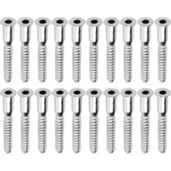 20x Vis Auto-tourillonante Confirmat Ø7mm Pour Perçage 5mm Tête Fraisée Hexagonal Creux SW4 Acier Zingué, 38mm