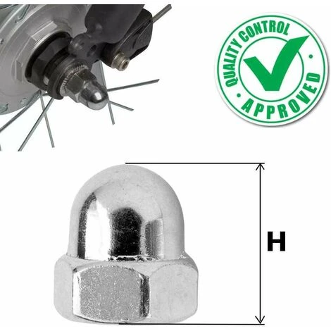 4x écrou Hexagonal Borgne Acier Chromé 3/8 (H=21mm) Axe Moyeu De Roue Avant Arrière 4 4x écrou Hexagonal Borgne Acier Chromé 3/8 (H=21mm) Axe Moyeu De Roue Avant Arrière – Image 2