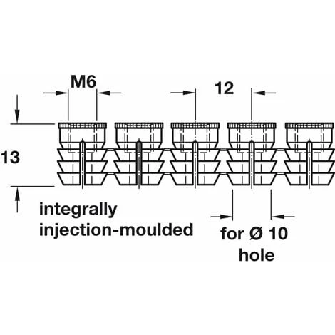 12x Manchon D'écartement Insert Plastique Filetage Intérieur M6 X Longueur 13mm Pour Trou 10mm Vis Cheville Fixation Meuble 4 12x Manchon D'écartement Insert Plastique Filetage Intérieur M6 X Longueur 13mm Pour Trou 10mm Vis Cheville Fixation Meuble – Image 2