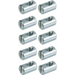 10x Ferrure D'assemblage Filetage M8 X Longueur 20mm X 12mm Acier écrou Connecteur Meuble Bois Lit Bébé Berceau Table Chaise Armoire étagère Goujon Excentrique