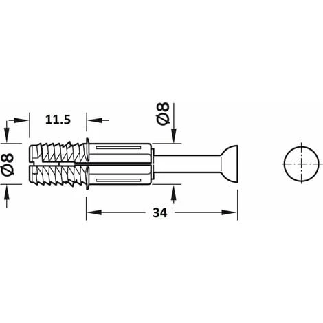 10x Goujon D'assemblage Meuble Bois Universel 8mm X 34mm Lit Armoire étagère Table Chaise Berceau Vis écrou Fixation 4 10x Goujon D'assemblage Meuble Bois Universel 8mm X 34mm Lit Armoire étagère Table Chaise Berceau Vis écrou Fixation – Image 2