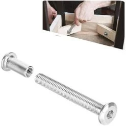 SL.GT,Boulons De Fixation De Hexagonal Vis De Connexion En Meuble M6 X 35MM Connecteur D'armoire Fileté,10Pcs 10 SL.GT,Boulons De Fixation De Hexagonal Vis De Connexion En Meuble M6 X 35MM Connecteur D'armoire Fileté,10Pcs -Fischer Boutique 56707454 4