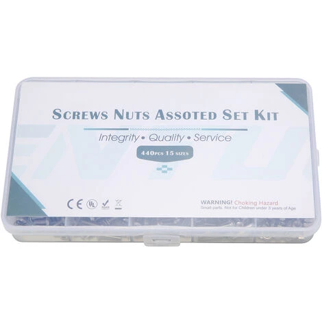440pcs Vis Sans Tête En Acier Inox, M3 M4 M5 Vis à Métaux, Assortiment Kit De Fixations Vis Pointeau 5 440pcs Vis Sans Tête En Acier Inox, M3 M4 M5 Vis à Métaux, Assortiment Kit De Fixations Vis Pointeau – Image 3