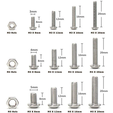 440pcs Vis Sans Tête En Acier Inox, M3 M4 M5 Vis à Métaux, Assortiment Kit De Fixations Vis Pointeau 6 440pcs Vis Sans Tête En Acier Inox, M3 M4 M5 Vis à Métaux, Assortiment Kit De Fixations Vis Pointeau – Image 4