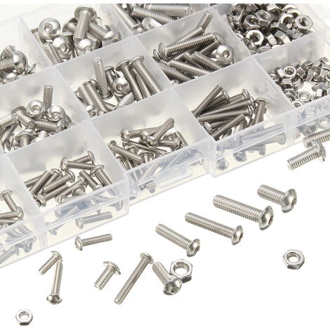 440pcs Vis Sans Tête En Acier Inox, M3 M4 M5 Vis à Métaux, Assortiment Kit De Fixations Vis Pointeau 7 440pcs Vis Sans Tête En Acier Inox, M3 M4 M5 Vis à Métaux, Assortiment Kit De Fixations Vis Pointeau – Image 5