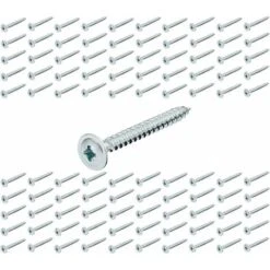 100x Vis Cruciforme Tête Plate M3 X 25mm Filet Complet Acier Bois Meuble